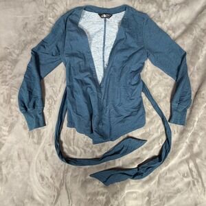 The North Face Womens Blue Wrap Cardigan Tie Waist Long Sleeve Sweater Size M